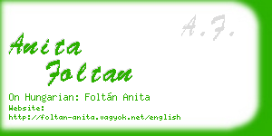 anita foltan business card