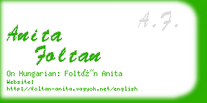 anita foltan business card